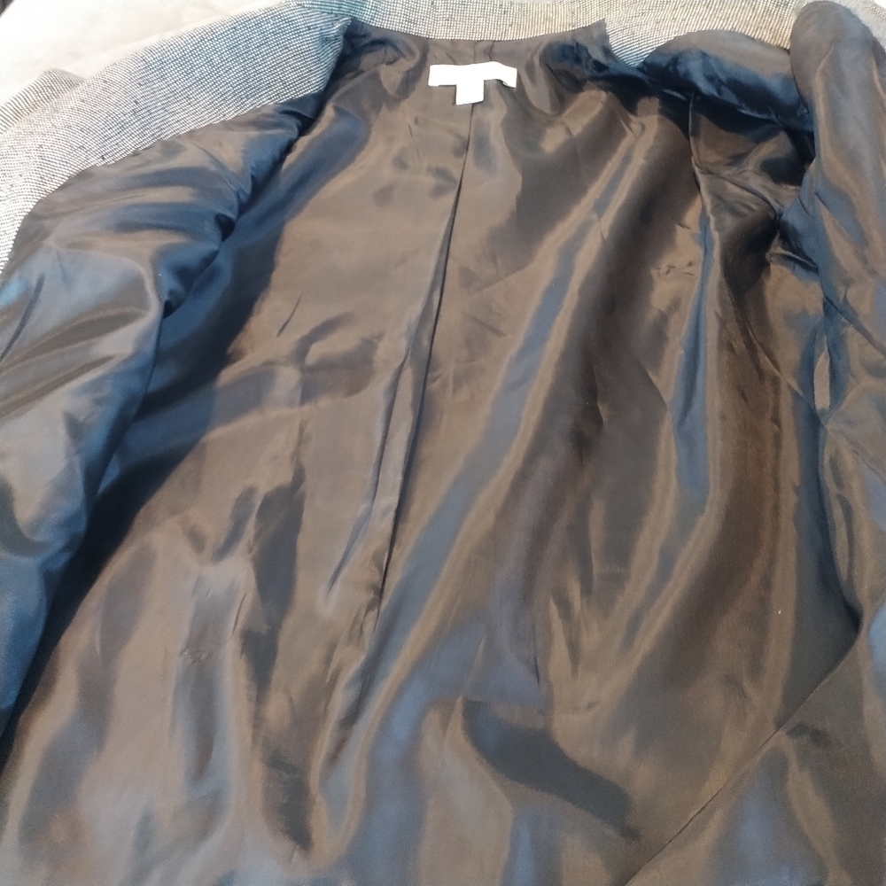 Appleseed's Petite 100 Silk black Tweed Blazer Jacket 10P - Picture 6 of 12